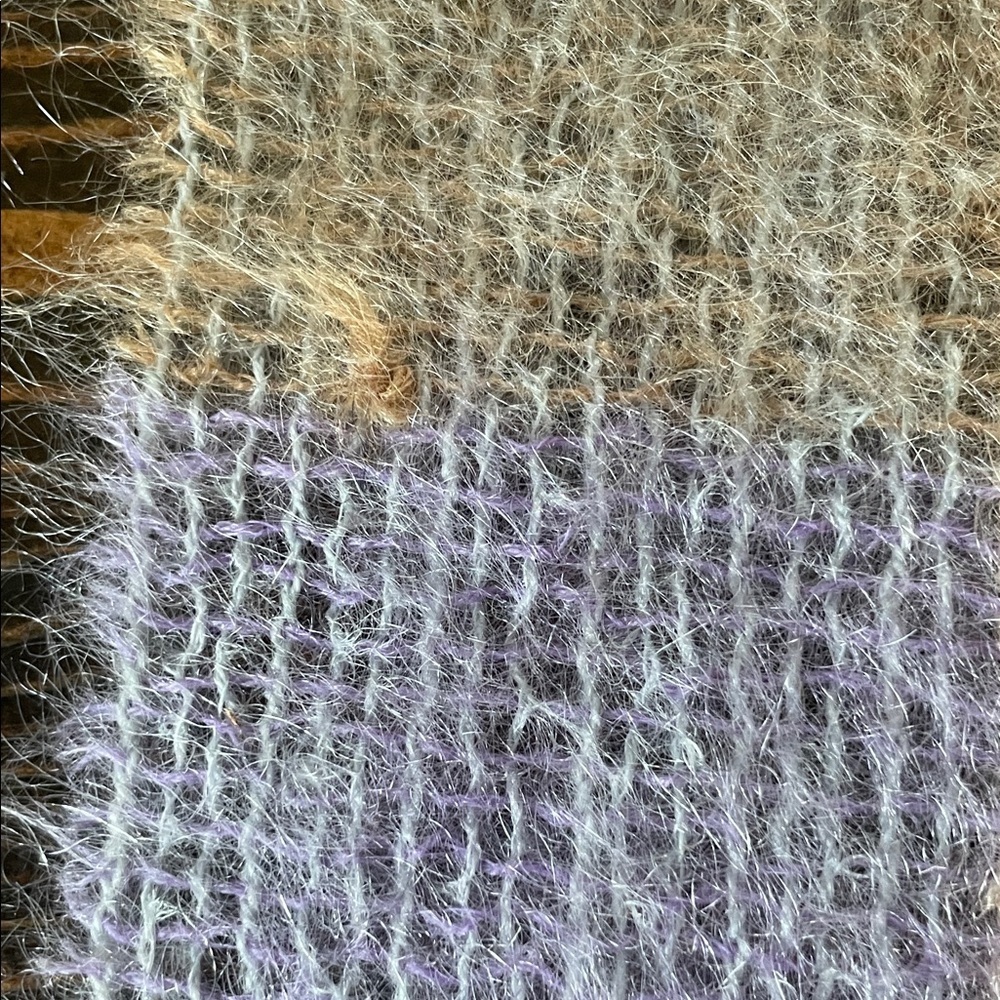 Vintage Mohair Argyle Rectangular Plaid Multicolor Scarf - Picture 8 of 10